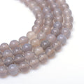Round Natural Grey Agate Bead  - Round - 6mm - 10 per bag