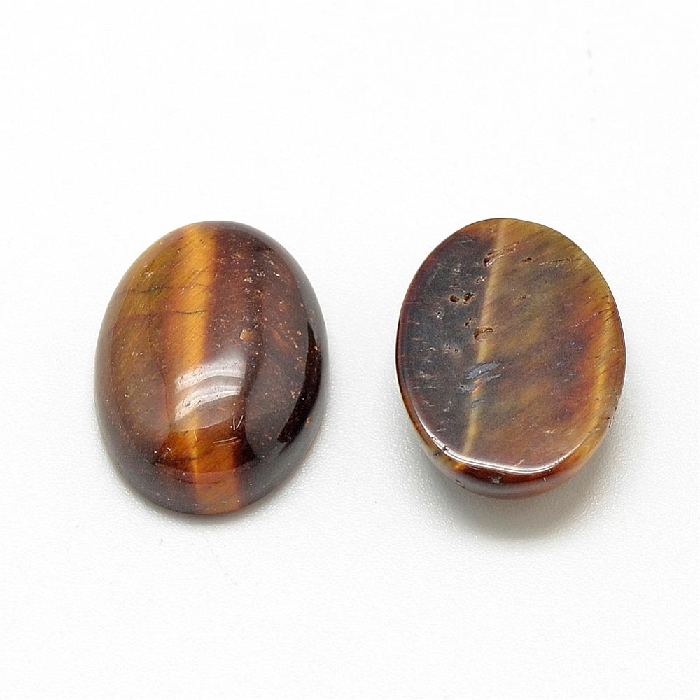 Natural Tiger Eye Cabochons - Oval - 14x10x6mm