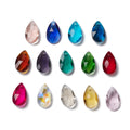 Mixed Color Glass Pendant - Faceted Teardrop - 13x2x8mm - 5 per bag