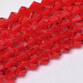 Red Imitate Austrian Crystal Glass Beads - Grade AA - Faceted Bicone - 6x6mm - Appx 44 per strand