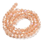 Misty Rose AB Opaque Electroplate Glass Beads