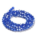 Medium Blue AB Opaque Electroplate Glass Beads - Faceted Bicone - 4x4mm - Appx 82 pcs strand