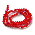 Red AB Opaque Glass Beads - Faceted Bicone - 4x4mm - Appx 75 per strand