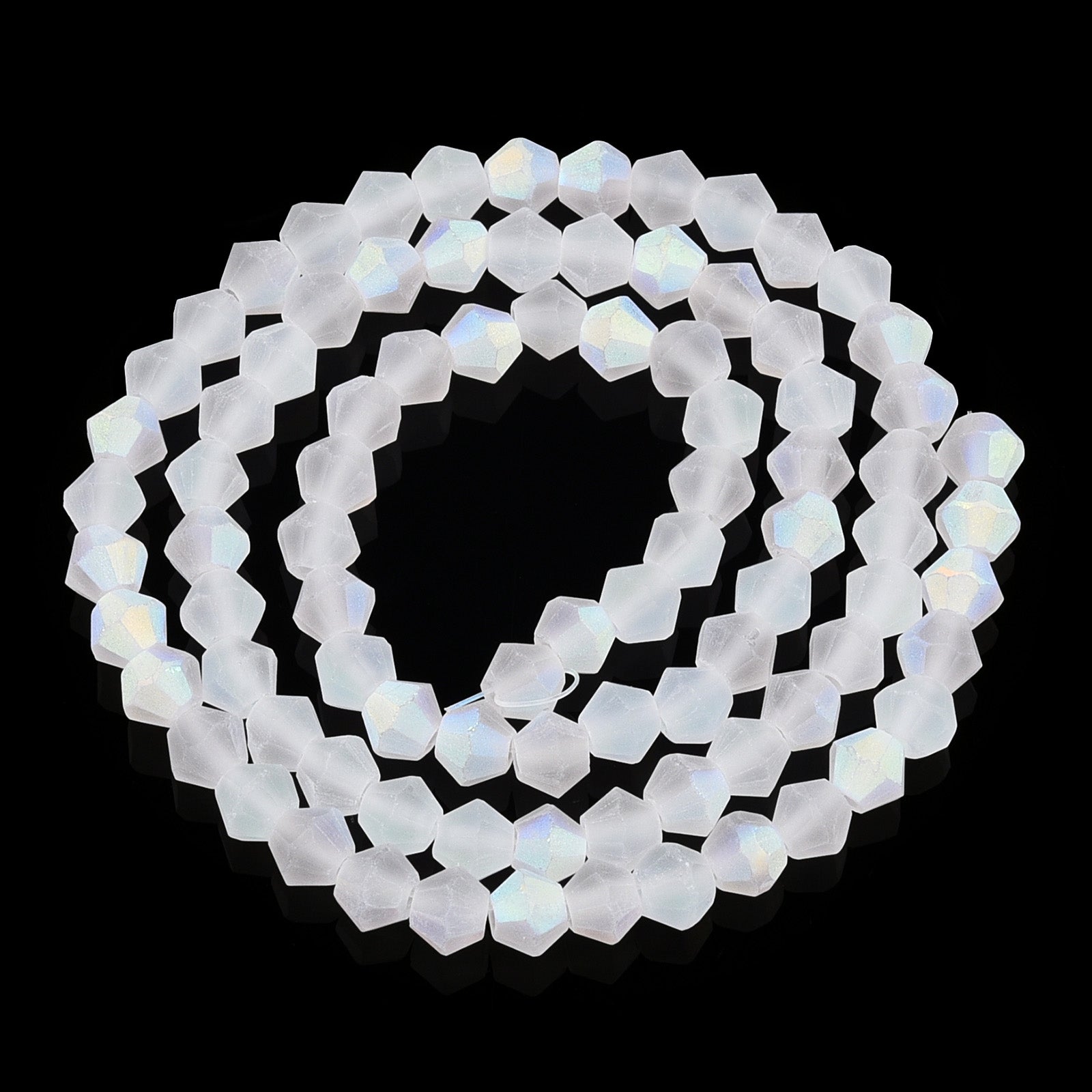 Clear Imitate Austrian Crystal Frosted Glass - Grade AA - Faceted - 4x4mm - Appx 75 per strand