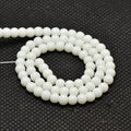 White Opaque Glass Beads - Grade AA - Round - 4mm - Appx 80per strand