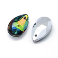 Colorful  Glass Pendant - Faceted Teardrop - 22x13x8.5mm - 2 per bag