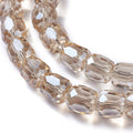 Tan Pearl Luster Plated Electroplate Glass Beads
