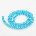 Sky Blue Transparent Glass Bead Strands - Faceted - Round - 4mm - Appx  87 per strand