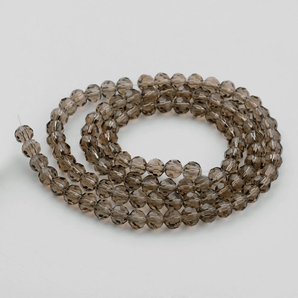 Gray Imitate Austrian Crystal Transparent Glass Bead - Faceted Round - 4mm - Appx 87 per strand