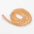 BurlyWood Imitate Austrian Crystal Transparent Glass Bead Strands - Faceted Round - 4mm - Appx 87 per strand