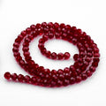 Dark Red Transparent Glass Bead - Faceted Round - 6mm - Appx 96 per strand