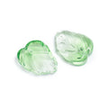 Lime Green Transparent Acrylic Pendants - Leaf - 17.5x11x1.5mm - 10 per bag