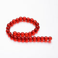 Glass Round Bead - Red - 6mm - Hole: 1mm - Appx 50 per strand