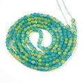 Dark Turquoise Two Tone Frosted Crackle Glass Beads - Round - 4-4.5x3-4mm - Appx 215 per strand
