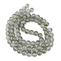 Slat Grey Frosted Transparent Glass with Gold Powder Bead - Round - 10mm
