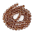Sienna Frosted Transparent Glass with Gold Powder Bead - Round - 10mm