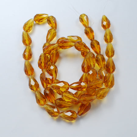 Chocolate Glass Beads - Faceted Drop - 11x8mm - Appx 57 per strand