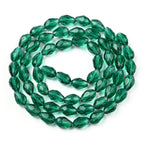 Teal Glass Beads - Faceted Drop - 11x8mm - Appx 57 per strand