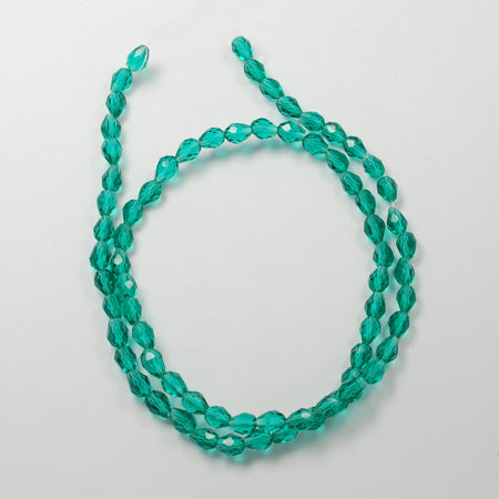 Teal Glass Beads - Faceted Teardrop - 15x10mm - 10 per bag