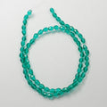 Teal Glass Beads - Faceted Teardrop - 15x10mm - Appx 48 per strand