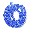 Blue Glass Beads - Faceted Teardrop - 15x10mm - 10 per bag