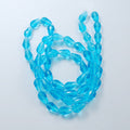 Deep Sky Blue Glass Beads - Faceted Teardrop - 15x10mm - Appx 48 per strand