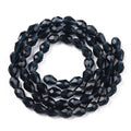 Prussian Blue Transparent Glass Bead - Faceted Drop - 8x6mm - Appx 65 per strand