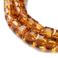 Dark Goldenrod Glass Bead - Faceted Cube - 4-5x4-5x4-5mm - 75 per bag