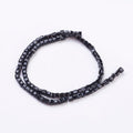Black Glass Bead - Faceted Cube - 4-5x4-5x4-5mm - Appx 98 per strand