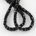 Black Glass Bead - Faceted Cube - 7-8x7-8x7-8mm - Appx  97 per strand