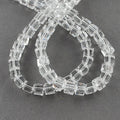 Clear Glass Bead  - Faceted Cube - 7-8x7-8x7-8mm 
