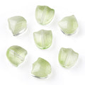 Pale Green Transparent Glass Beads - Tulip Flower - 9x9x5.5mm - 10 per bag