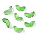 Lime Green Transparent Glass Beads - Leaf - 6.5x14x4.5mm -  10 per bag