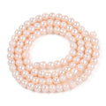 Peach Puff Ab Electroplate Opaque Glass - Round - 4 - 4.5mm - Appx 97 Per Strand