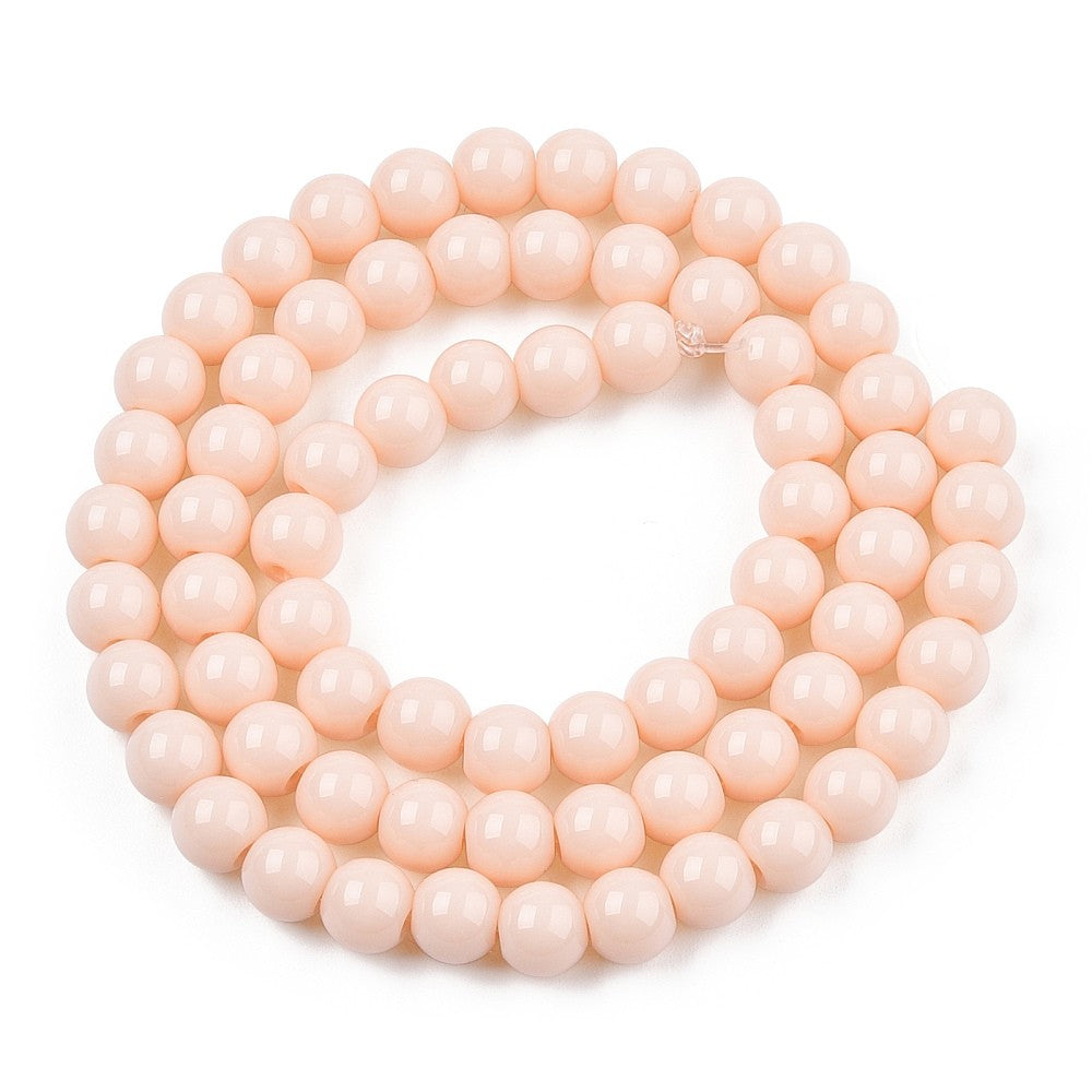 Peach Puff Glass Round
