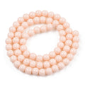 Peach Puff Opaque Glass Beads - Round - 6-6.5mm - Appx 67 per strand