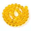 Gold Transparent Glass Beads - Round - 9.5~10mm - Appx 40 per strand