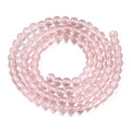 Misty Rose Transparent Glass Beads - Round - 4-4.5mm - Appx 97 per strand