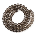 Black Transparent Glass Round Beads