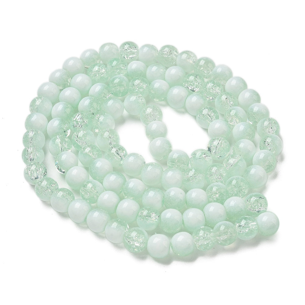 Azure Crackle Glass Beads - Rondelle - 6mm - Appx 138 per strand