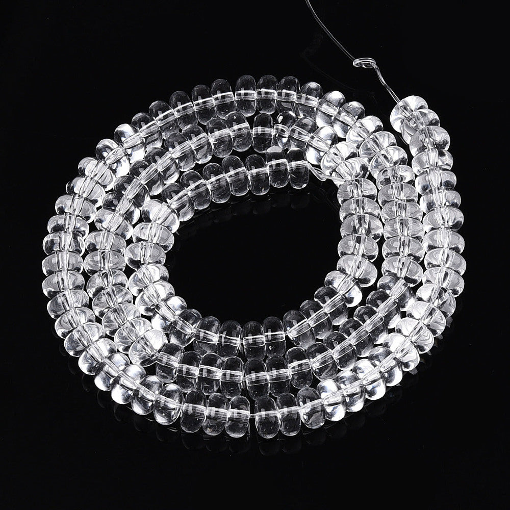 Clear Transparent Glass Bead - Rondelle - 4x2.5mm - Appx 145 per strand