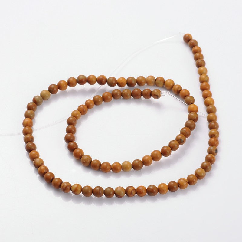 Wood Lace Stone Gemstone Beads - Round - 4mm - Appx 86 per strand