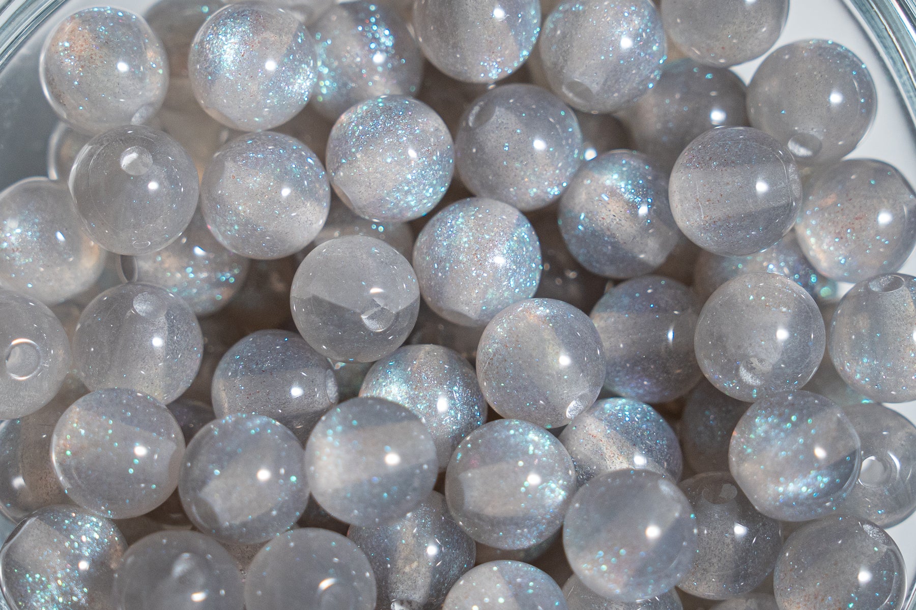 Glitter Gorgonia - Round - 8mm - 50 per bag