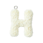 Rose Letter Opaque Resin Pendant with Platinum Tone Iron Loop - 30-34x10-33x6-8mm