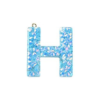Deep Sky Blue Transparent Epoxy Resin Pendant - 41-45x11-57.5x7-9mm