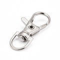 Iron Swivel Lobster Claw Clasps - Swivel Snap Hook - Platinum - 37x14x7mm - 5 per bag