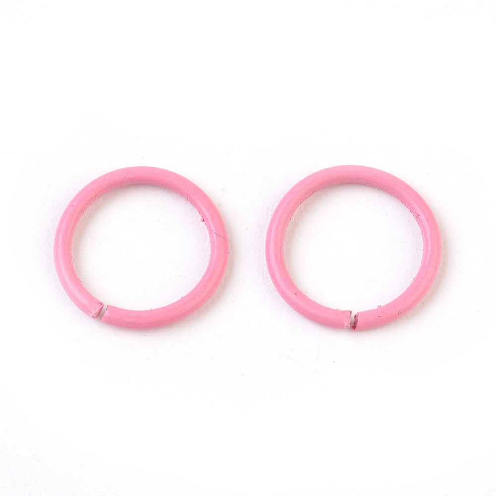 Hot Pink Iron Open Jump Rings - Round - 18 Gauge - 10x1mm - Inner Diameter 8mm - 20 per bag