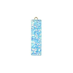 Deep Sky Blue Transparent Epoxy Resin Pendant - 41-45x11-57.5x7-9mm