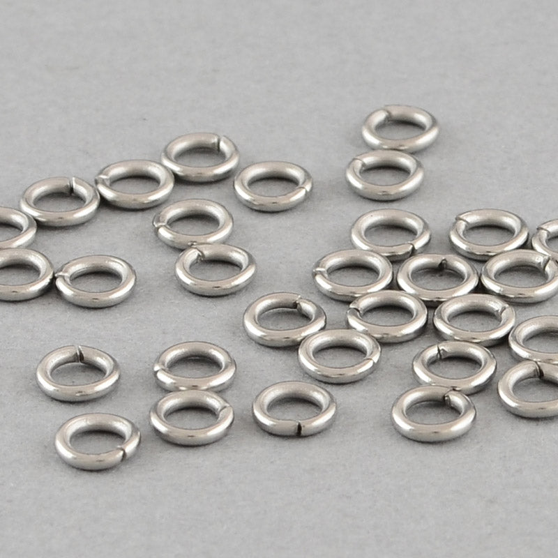 Tarnish Resistant 304 Stainless Steel Open Jump Ring - 8x1.2mm - 10 grams per bag