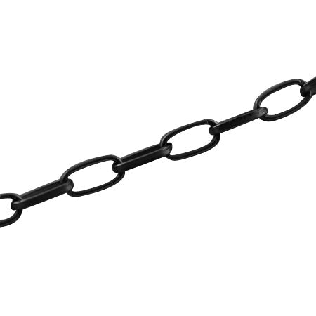 Iron Paperclip Chain - Flat Oval - Unwelded - Gunmetal - 10x5x1.5mm - 1M per bag